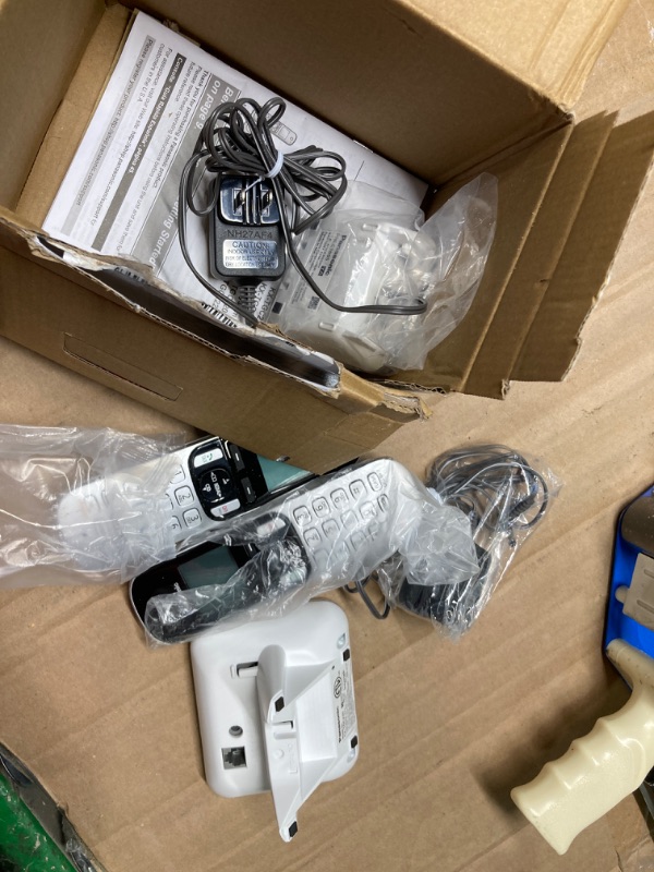 Photo 3 of ***damage box*** Panasonic DECT 6.0 Expandable Cordless Phone with Answering Machine and Call Block and Caller ID - 2 Cordless Handsets - KX-TGC222S (Silver) Two Handsets Cordless Phone