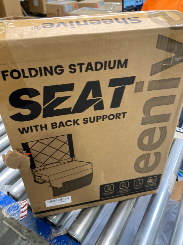 Photo 2 of **READ NOTES BEFORE PURCHASING ITEM** 
Sheenive Stadium Seats for Bleachers with Back Support, Bleacher Seats with Backs and Cushion Wide, Padded Portable Folding Comfort Stadium Chair with Shoulder Strap, Perfect for Sports Events Black 1