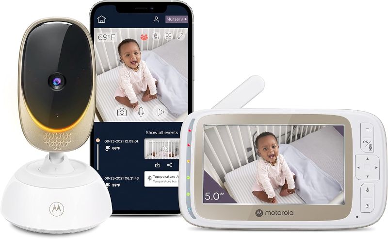 Photo 1 of Motorola Baby Monitor VM85 - Indoor WiFi Video with Camera & Mood Light - HD 720p, Connects to Nursery App, 1000ft Range, 2-Way Audio, Remote Pan, Digital Tilt-Zoom, Temp, Lullabies, Night Vision
