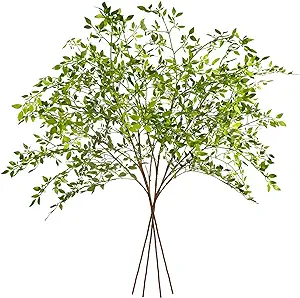 Photo 1 of 4Pcs Artificial Greenery Stems, 43.4" Nandina Branches Tall Faux Plant Stems for Vase, Greenery Decor Stems Leaves Bunches for Shop Garden Office Home Décor