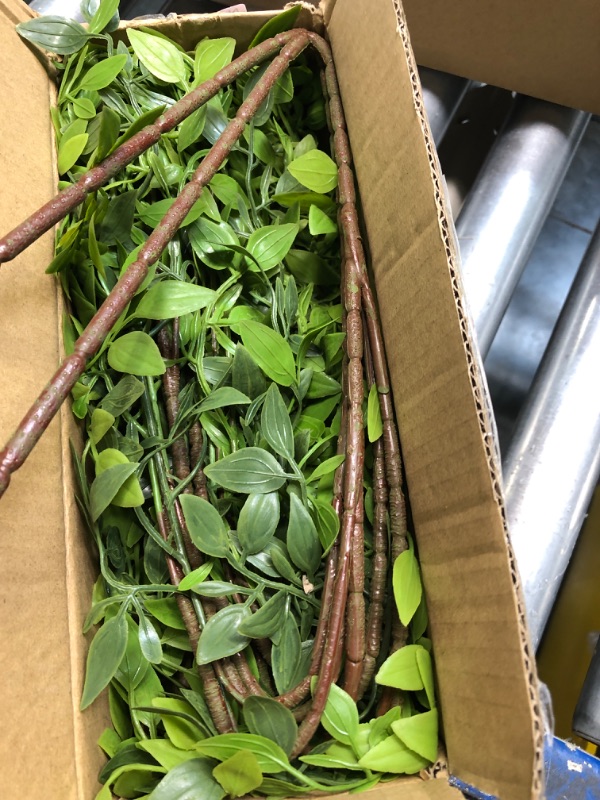 Photo 1 of 4Pcs Artificial Greenery Stems, 43.4" Nandina Branches Tall Faux Plant Stems for Vase, Greenery Decor Stems Leaves Bunches for Shop Garden Office Home Décor