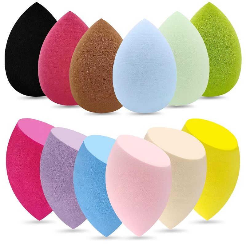 Photo 1 of 12 Pieces Professional Makeup Sponge Set,Latex Free Flawless Soft Setting Face Puffs,Multicolor Beauty Blender Cosmetic Applicator for Powder,Liquid,Facial Makeup Tools
