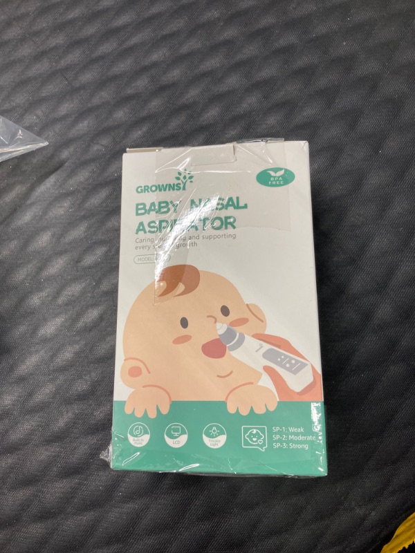 Photo 1 of GROWNSY Nasal Aspirator for Baby, Electric Nose Aspirator for Toddler, Baby Nose Sucker, Automatic Nose Cleaner with 3 Silicone Tips, Adjustable Suctions, Music and Light Soothing Function (Green)