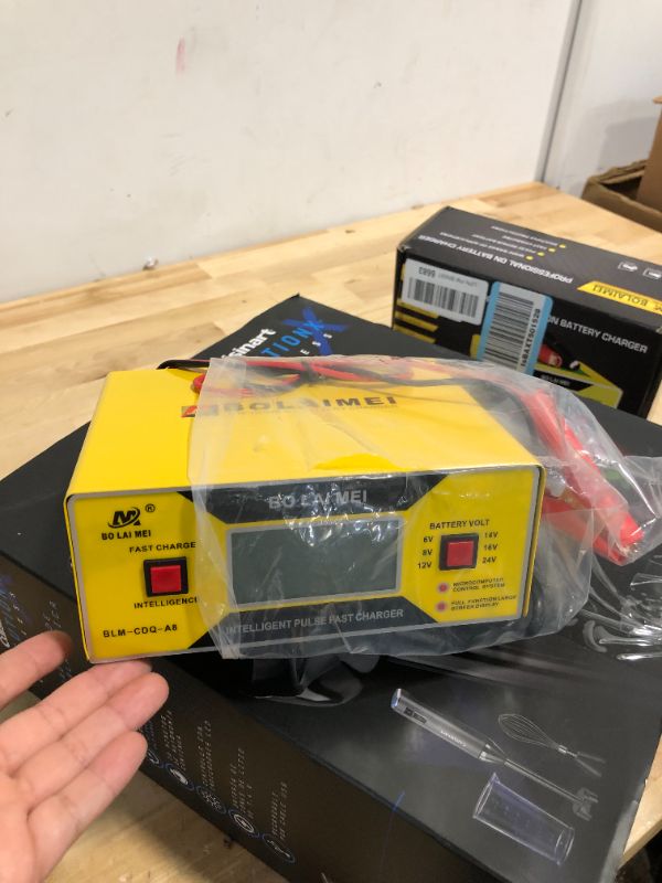 Photo 1 of 6/8/12/14/16/24V Battery Charger Automotive Smart Car Battery Charger and Trickle Maintainer 0-10A Fully Automatic with Cable Clamps