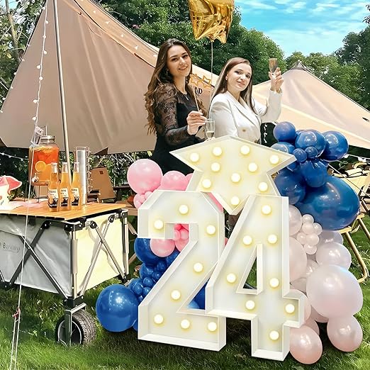 Photo 1 of 2024 Graduation Decorations - 4.4FT Large PRE-CUT Graduation Cap Decorations Marquee Numbers Kit, Graduation Party Decorations 2024 for Kindergarten Preschool High School College