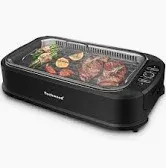 Photo 1 of Indoor Grill, Techwood 1500W Smokeless Electric Grill with Non-Stick Grill Plates, Korean Grill with Temperature Control, Tempered Glass Lid