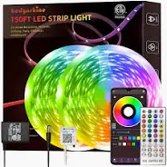 Photo 1 of 150ft LED Strip Lights, Hedynshine RGB Color Changing by 40key Remote and Phone, LED Strip Lights Music Sync,Smart LED Strip Lights for Bedroom 150feet