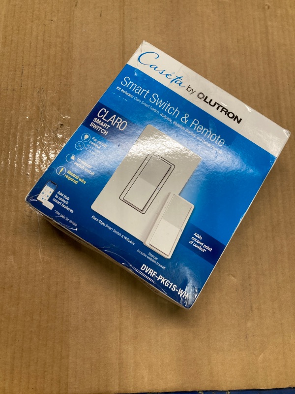 Photo 2 of Lutron Claro Smart Switch 3-Way Kit with Pico Paddle Remote and Wire Label Stickers | Works with Alexa, Apple Home, Google Assistant (Hub Required) | Neutral Wire Required | DVRF-PKG1S-WH | White White 1 Pack Claro Smart Switch w/Wallplate + Remote