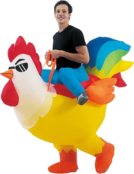 Photo 1 of  Inflatable Costume Adult,Halloween Costumes Women Men Rooster Ride On Chicken Costume,Halloween Costumes Blow up Costumes