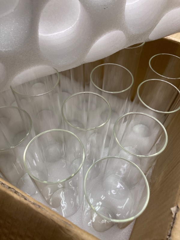 Photo 3 of 24 Pcs 8 Inch Tall Glass Vases Bulk Clear Cylinder Flower Vases Transparent Candle Holder Glass Cylinder Vases Floral Plant Vase Bulk for Wedding Centerpieces Home Decoration Dinners Party Event