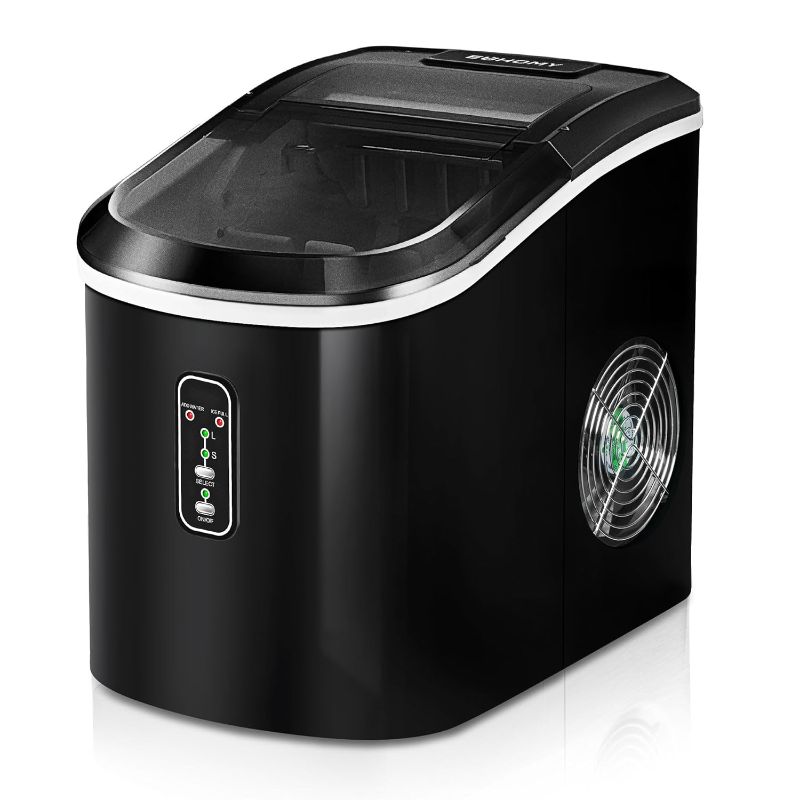 Photo 1 of EUHOMY Ice Maker Countertop Machine - 26 lbs in 24 Hours, 9 Cubes Ready in 8 Mins, Electric Ice Maker and Compact Portable Ice Maker with Ice Scoop and Basket, Perfect for Home/Kitchen/Office(Sliver)
