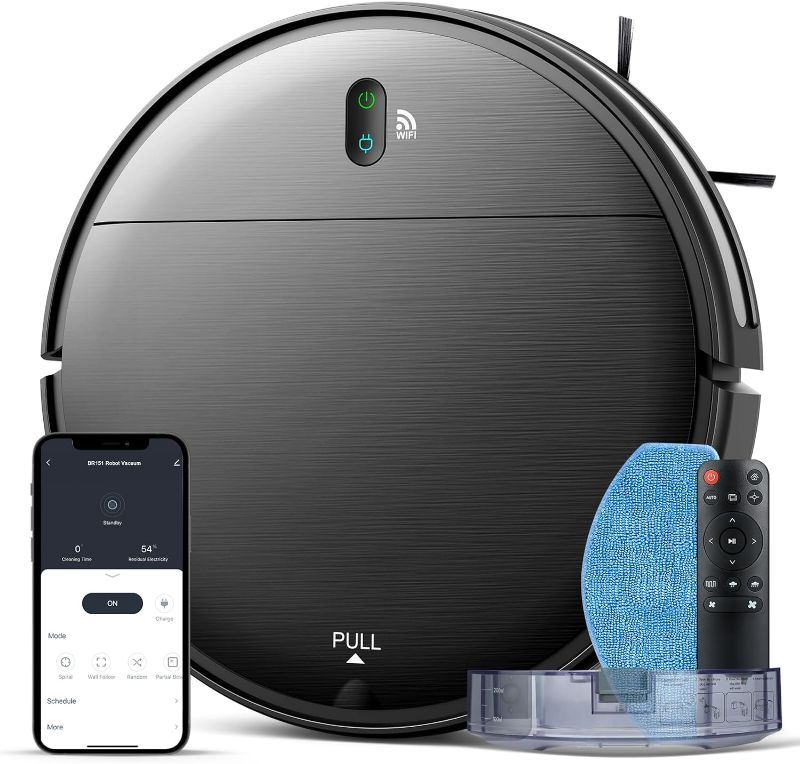 Photo 1 of MAMNV Robot Vacuum and Mop Combo, WiFi/App, Robotic Vacuum Cleaner with Schedule, 2 in 1 Mopping Robot Vacuum with Watertank and Dustbin, Self-Charging, Slim, Ideal for Hard Floor, Pet Hair, Carpet
