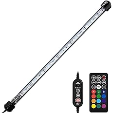 Photo 1 of NICREW Submersible RGB Aquarium Light, Underwater Fish Tank Light with Timer, Multicolor LED Light with Remote Controller, 15 Inches
