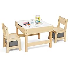 Photo 1 of 3 in1 Kids Table and Chair Set, Toddler Table and Chair Set with Double-Sided Tabletop and Storage Drawer, Kids Activity Table for Home, Nursy and Playroom. Premium Gift for Boys and Girls.
