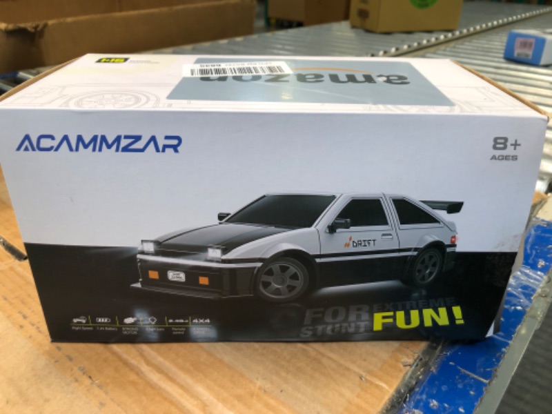 Photo 1 of ACAMMZAR 1:16 RC Drift Car, 25KM/H 4WD High Speed Remote Control Cars for Kids, with LED Lights, Two Batteries, Extra Tires, Drift RC Cars for Adults Gray Camouflage
