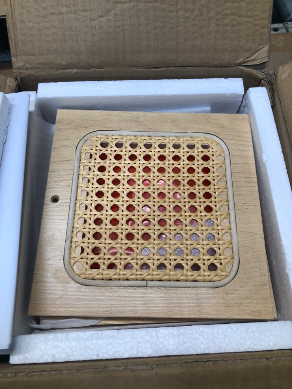 Photo 1 of VASAGLE 5-Tier Corner Shelf, Wall Mounted Floating Shelf, Zigzag Corner Shelf Unit, PVC Rattan Sides, Space-Saving, for Kitchen, Living Room, Bedroom, Boho Style, Oak Beige ULLS582Y57