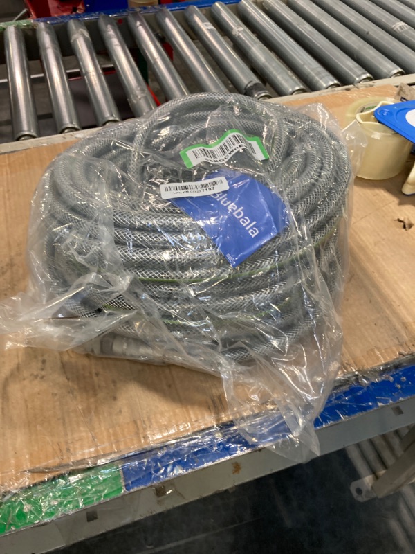 Photo 2 of Flexible Garden Hose 100 FT - Heavy Duty 100FT Outdoor Water Hose Pipe, 1/2" x 100Feet, 3/4" Solid Swivel Fittings, 100 Feet, No Kink, Leak Proof, Lightweight for RV, Yard, Farm 100FT x 1/2"