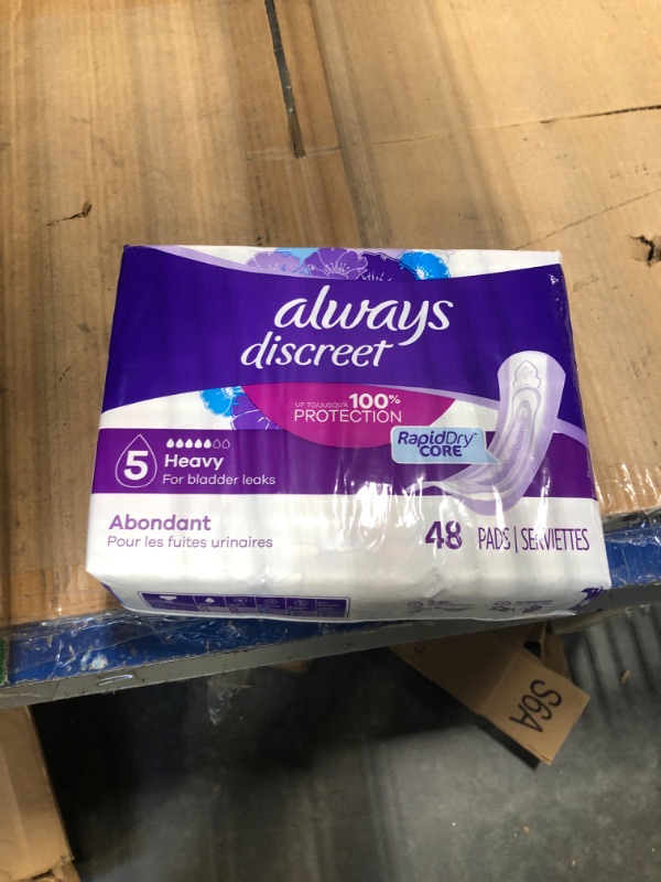 Photo 2 of ***HEAVY FLOW*** Discreet, Incontinence Pads, HEAVY , Regular Length, 48 Count by Always
