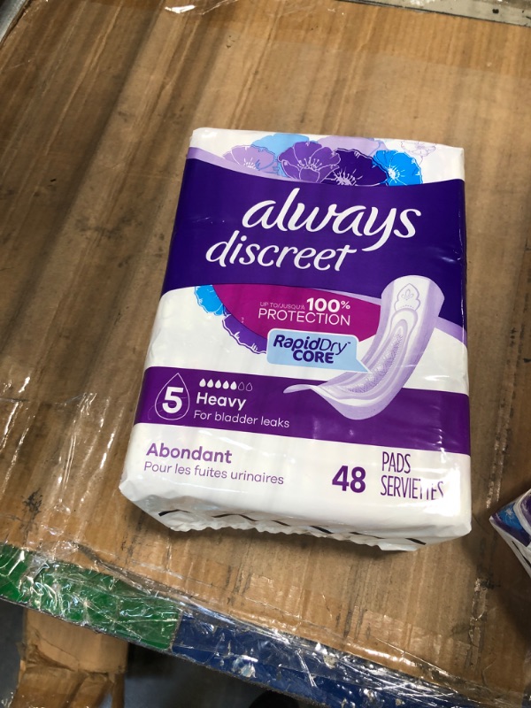 Photo 2 of ***HEAVY FLOW*** Discreet, Incontinence Pads, HEAVY , Regular Length, 48 Count by Always