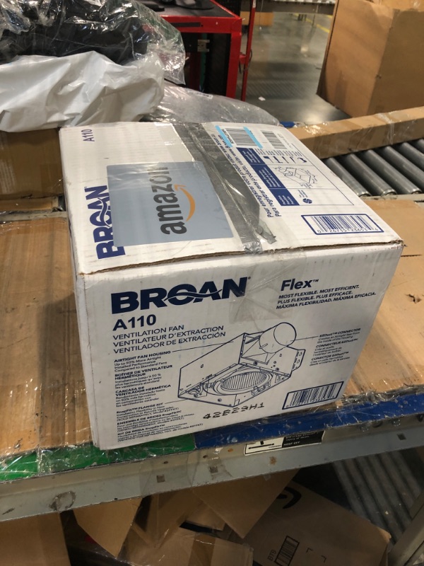 Photo 2 of Broan-NuTone A110 Broan Invent Series ENERGY STAR Certified Single-Speed, Ceiling Room-Side Installation Bathroom Exhaust Fan, 3.0 Sones, 110 CFM, White