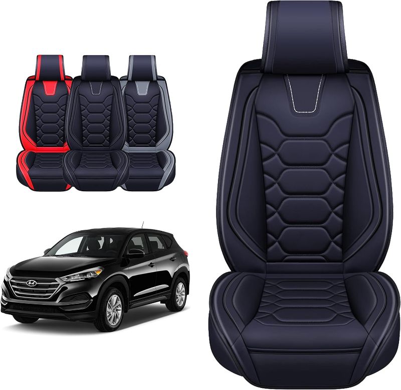 Photo 1 of OASIS AUTO Tucson Accessories Seat Covers 2010-2025 Custom Fit Leather Cover Protector Cushion (Full Set, Black)
