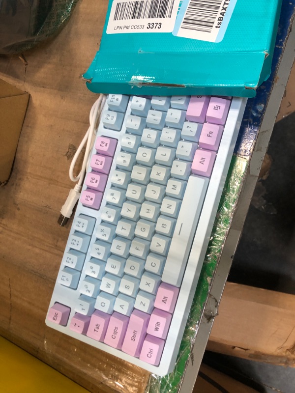 Photo 3 of ***BLUE AND PURPLE KEYS***
LANGTU Membrane Gaming Keyboard, Rainbow LED Backlit Quiet Keyboard for Office, USB Wired All-Metal Panel 25 Keys Anti-ghosting Computer Keyboard 104 Keys - L1 White/Silver…
