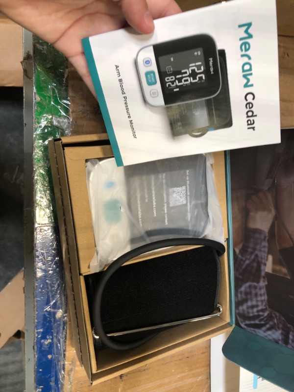 Photo 1 of Meraw Bluetooth Blood Pressure Machine, High Accuracy Blood Pressure Cuff Arm 8.7-16.5' with Irregular Heartbeat Monitoring, Unlimited Memories in APP, 4 AAA Batteries (White)