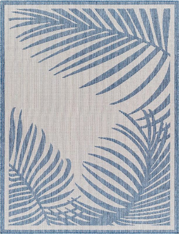 Photo 1 of ***NOT EXACT***
Tropical Palm Leaves Outdoor Safe, Performance Rug - Coastal Floral Rug for Porch, Patio, Living *SMALL*