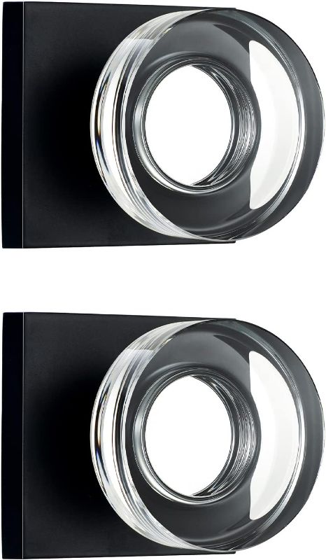 Photo 1 of 2 Pack Glass Door Knobs Interior for Hall?Crystal Half Dummy Door Knob for Closet Hallway Matte Black