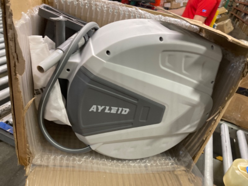 Photo 3 of ****USED*** Ayleid Retractable Garden Hose Reel,1/2 in x 100 ft Wall Mounted Hose Reel, with 9- Function Sprayer Nozzle, Any Length Lock/Slow Return System/Wall Mounted/180°Swivel Bracket (Grey) 100FT A-gray