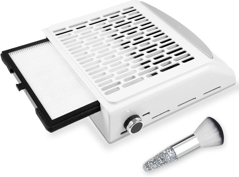 Photo 1 of BQAN Nail Dust Collector for Manicure, 80w Extractor Vacuum Dust Collector Powerful Nail Fan, with 1pcs Nail dust Brush