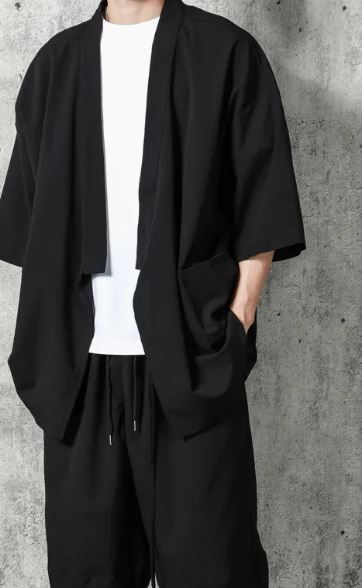 Photo 1 of *SIMILAR ITEM* Monk Meditation Clothing Sets (black) Buddhist Men Casual Suits V-nek Shirt Wide Leg Pants