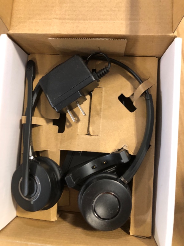 Photo 3 of ****USED** Spracht HS-2051 Dual Ear Wireless Bluetooth Headset with Base Station | Wireless Headset for Work | Wireless Headset with Microphone | AI-Powered Noise Cancelling Headset (not for Desktop Phones) Dual-Ear