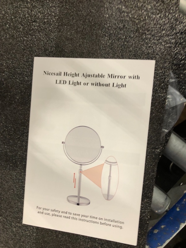 Photo 4 of ****USED*** MIRROR WANT SCREW INTO BASE**Tabletop Makeup Mirror 8 Inch Double-Sided with 7X Magnification, Freestanding Mirror with Pedestal for Shaving, Height Adjustable Chrome Finish (8 Inch, 7X