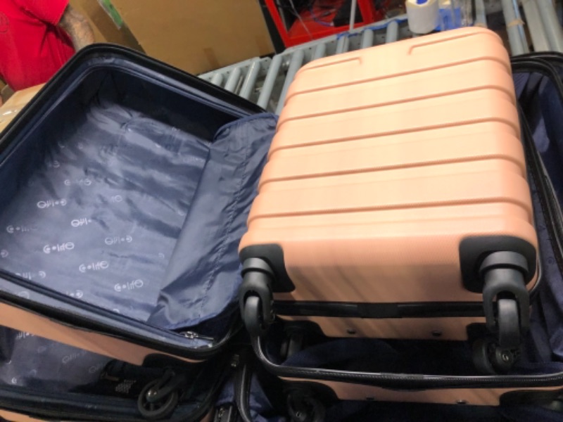 Photo 1 of Coolife Luggage Suitcase Spinner Hardshell Lightweight TSA Lock (family set-sakura pink, 4 piece set(16in20in24in28in)) 4 piece set(16in20in24in28in) Sakura Pink