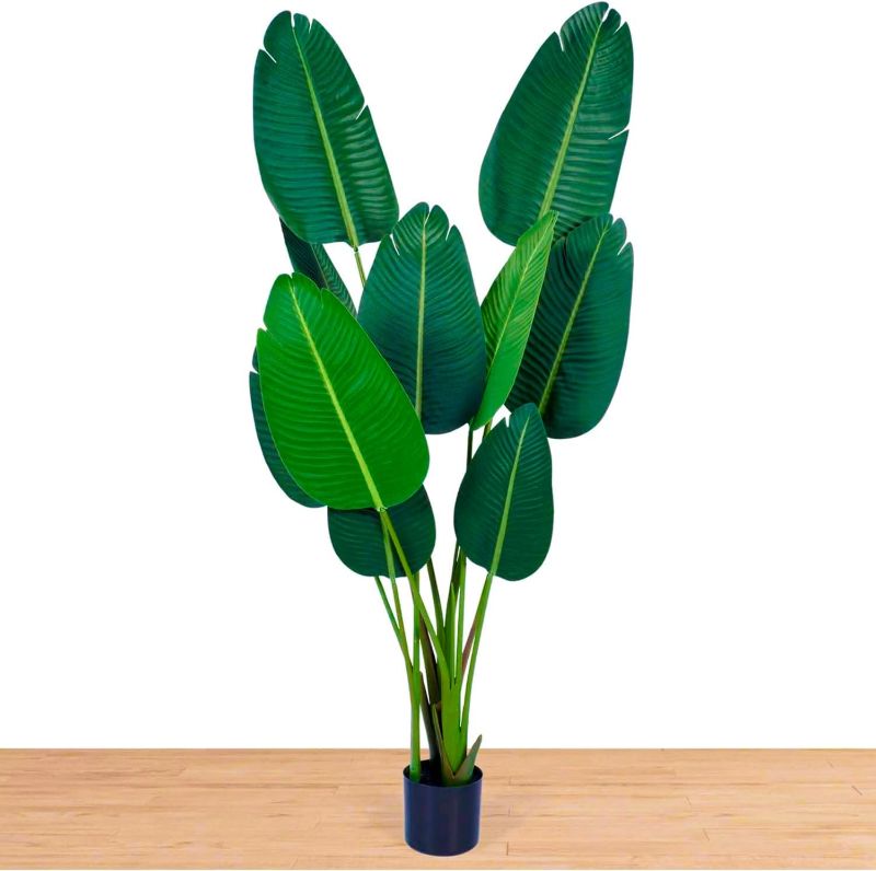 Photo 1 of "BRAND NEW" flybold Bird of Paradise Artificial Plant - Fake Tree Banana Leaf Faux Plants with 10 Realistic Green Leaves and Thick Durable Pot - Artificial Plants for Home Decor Indoor Outdoor - 5 Ft Tall Plant