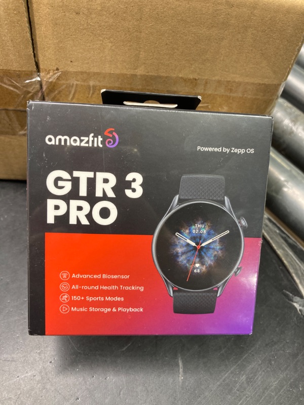 Photo 2 of "BRAND NEW"
Amazfit GTR 3 Pro Smart Watch 46mm for Men,12-Day Battery Life, Alexa Built-in, Bluetooth Call & Text, GPS & 150 Sports Modes, AMOLED Display, Fitness Watch with SpO2 Heart Rate Tracker, Black