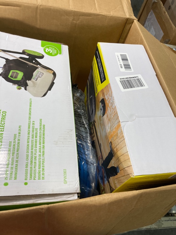 Photo 1 of Greenworks 2000 PSI 1.2 GPM Pressure Washer (Open Frame GPW2003) GPW2003 & 12" (in.) Surface Cleaner Pressure Washer Attachment