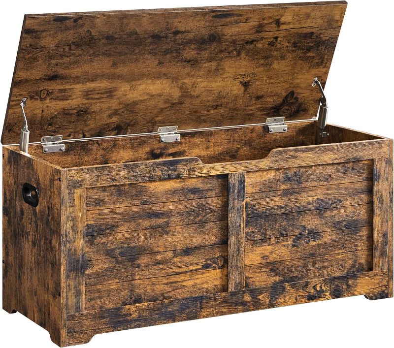 Photo 1 of "NEW "
VASAGLE Storage Chest, Storage Trunk with 2 Safety Hinges, Storage Bench, Shoe Bench, Farmhouse Style, 15.7 x 39.4 x 18.1 Inches, for Entryway, Bedroom, Living Room, Rustic Brown ULSB061T01