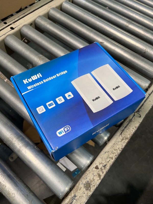 Photo 2 of ****USED** KuWFi 2-Pack Wireless Ethernet Bridge, Long Range WiFi Access Point 5.8G Outdoor AP CPE Kit IP65 Waterproof WiFi Bridge Point to Point Support PTP/PTMP(Pre-Program)