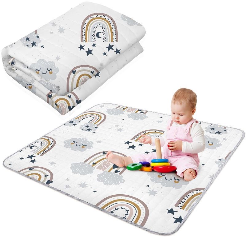 Photo 1 of Padded Mat for Kids Play Tent, Non-Slip Baby Activity Rug Mat, Teepee Play Mat for Baby Toddlers (Gary - Star, 47.3"x47.3" - Square) 47.3"x47.3" - Square Gary - Star
***Stock photo similar to actual item***