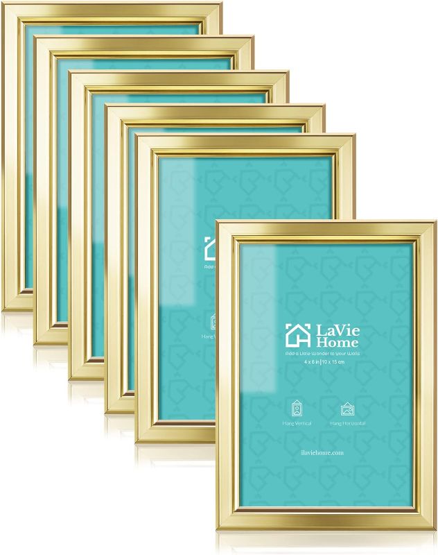 Photo 1 of "SIMILAR ITEM"
LaVie Home 4x6 Picture Frames (6 Pc, Gold) Simple Designed Photo Frame with High Definition Glass for Wall Mount & Table Top Display, Set of 6 Classic Collection