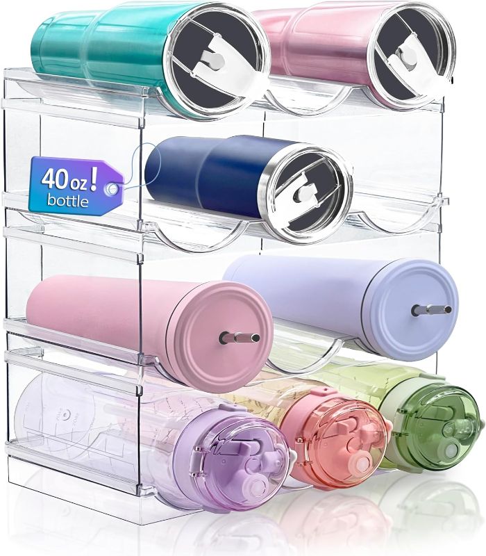 Photo 1 of "NEW"
4 Pack Stackable Water Bottle Organizer- Large Compartment Kitchen Organization Racks for Fridge, Pantry and Cabinets - Plastic Storage for Tumblers, Mugs and Cups