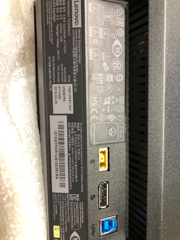 Photo 5 of *** Parts only no returns*** Lenovo ThinkCentre Tiny-In-One 24 Gen3 Monitor A17TIO24 (10QY-PAR1-US) 23.8-in IPS LED LCD (1920x1080)