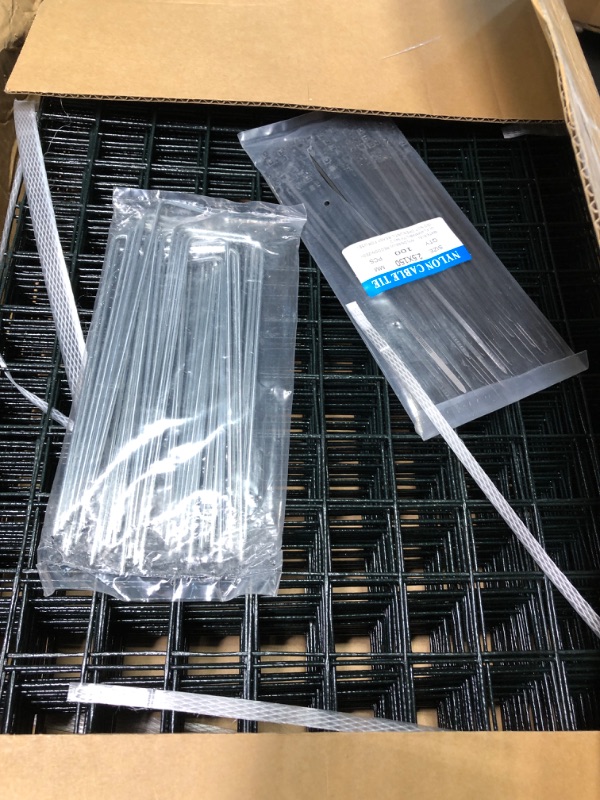Photo 1 of 10 Packs 24"x 12" Large Wire Plant Protectors Wire Plant Cages Mesh Plant Cage Chicken Wire Cloche with Ground Stakes and Nylon Ties Protect Plants,Garden,Shrubs and Vegetables from Animals-30PCS