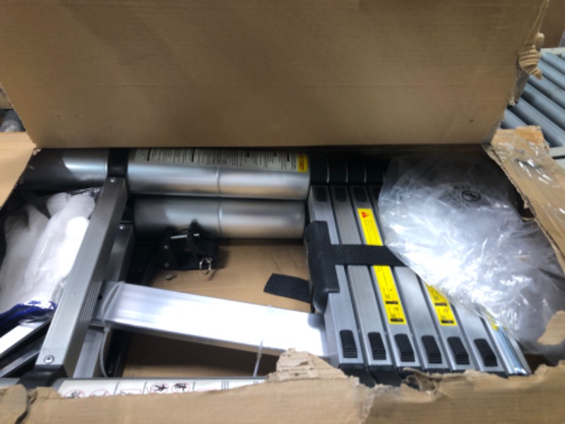 Photo 1 of Telescoping Ladder A Frame, 16.5 Ft Compact Aluminum Extension Ladder, Portable Telescopic RV Ladder for Outdoor Camper Trips Motorhome with Tool Platform and Stabilizer Bar, 330 lb Capacity