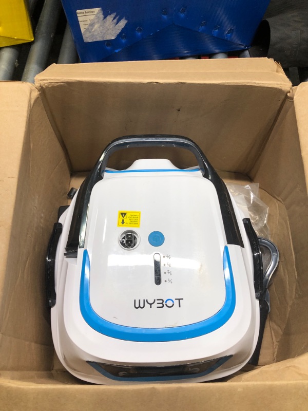 Photo 3 of (2024 New) WYBOT A1 Cordless Pool Vacuum, Robotic Automatic Pool Cleaner with 120 Mins, Double Filters, LED Indicator, Fast Charging, Ideal for above Ground Flat Pools - BlueWhite