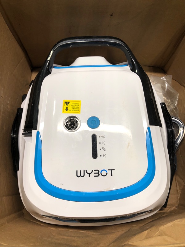 Photo 2 of (2024 New) WYBOT A1 Cordless Pool Vacuum, Robotic Automatic Pool Cleaner with 120 Mins, Double Filters, LED Indicator, Fast Charging, Ideal for above Ground Flat Pools - BlueWhite