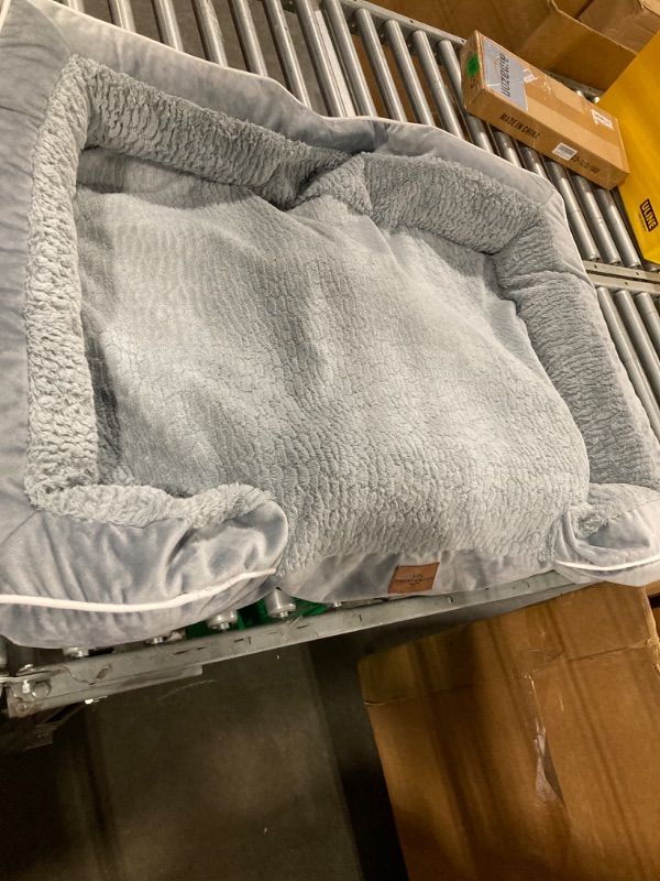 Photo 1 of ****Missing mattress pad*Waterproof Orthopedic Foam Dog Beds for Extra Large Dogs, XL Dog Bed with Bolster, Washable Dog Bed Sofa Pet Bed with Removable Cover & Non-Slip Bottom