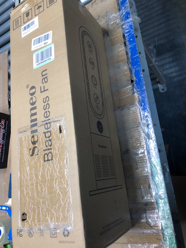 Photo 1 of Bladeless Fan, 26" Bladeless Tower Fan with Remote, 8 Speeds, 90° Oscillation, 9H Timer, Large LED Display with Auto Off, Easy to Clean, Standing Floor Fan for Bedroom, Home, Office White + Silver